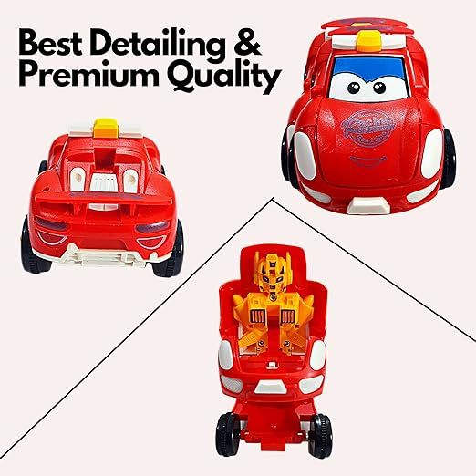 Colorful friction pull back push & GO Car Toy with Robot Transformation