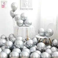 Party Balloons, Pack of two (Silver) 25pcs + 25pcs