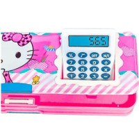 Hello Kitty Magnetic Pencil Box With Calculator & Dual Sharpener For Kids