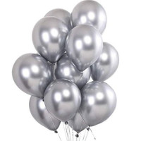 Party Balloons, Pack of two (Silver) 25pcs + 25pcs