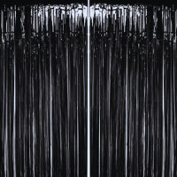 Foil Fringe Curtain (Black) Combo of 2pac