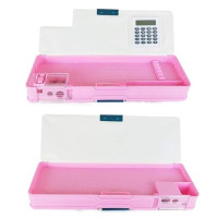 Hello Kitty Magnetic Pencil Box With Calculator & Dual Sharpener For Kids