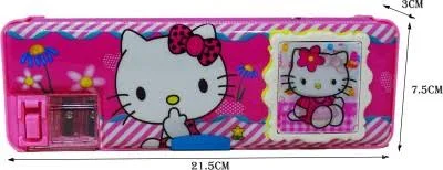 Hello Kitty Magnetic Pencil Box With Calculator & Dual Sharpener For Kids