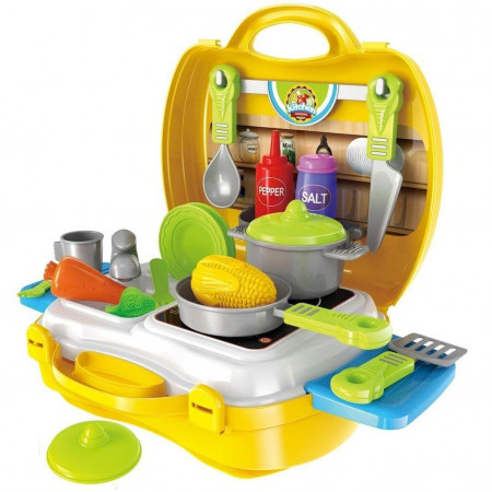 Kitchen Luxury Kitchen Set Cooking Toy with Briefcase and Accessories Dream Pretend Play Toys